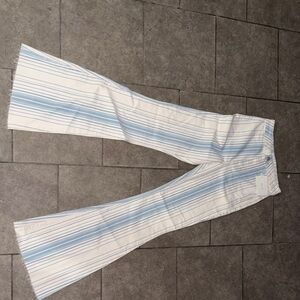 Cello women Flared Pants with Blue and White Stripes